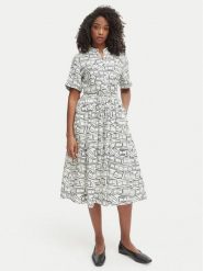 Tommy Hilfiger Sukienka koszulowa WW0WW49633 Beżowy jasny Regular Fit. Brązowe sukienki damskie Tommy Hilfiger, bez wzorów, ze lnu, bez ramiączek. Za 849.99 zł.