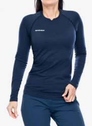 Bluza termoaktywna damska Mammut Trift Longsleeve. Niebieskie bluzy damskie Mammut, m, bez wzorów, z poliamidu, bez kaptura. Za 455.55 zł.