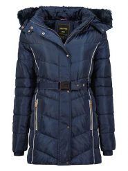 ANAPURNA Płaszcz zimowy "Beckana" w kolorze granatowym rozmiar: M. Niebieskie płaszcze damskie ANAPURNA, na zimę, m, bez wzorów, z puchu, bez kaptura. Za 260.99 zł.