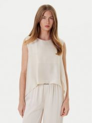 Eleh Bluzka ESS250048 Écru Regular Fit. Bluzki damskie Eleh, m, bez wzorów, z syntetyku, bez kołnierzyka, bez ramiączek. W wyprzedaży za 299.99 zł.