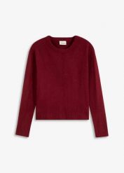 Sweter. Brązowe swetry klasyczne damskie bonprix, bez kołnierzyka. Za 82.99 zł.