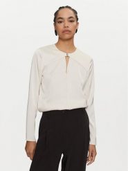 Calvin Klein Bluzka K20K207650 Écru Regular Fit. Bluzki damskie Calvin Klein, bez wzorów, z syntetyku, bez kołnierzyka, bez ramiączek. Za 239.99 zł.
