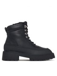 Calvin Klein Trzewiki Chunky Hiking Lup Boot Lth Wl Em HW0HW03204 Czarny. Czarne botki damskie Calvin Klein, ze skóry, bez obcasa, na płaskiej podeszwie, bez zapięcia. Za 849.99 zł.