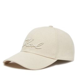 Czapka z daszkiem KARL LAGERFELD. Czapki z daszkiem damskie KARL LAGERFELD, bez wzorów. Za 169.99 zł.
