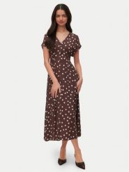 Vero Moda Sukienka letnia Elisa 10348019 Brązowy ciemny Regular Fit. Brązowe sukienki damskie Vero Moda, bez wzorów, z wiskozy, bez ramiączek. Za 229.99 zł.