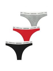 Bjorn_borg LOGO THONG 3p - stringi damskie multipack – MULTIPACK 1. Stringi Björn Borg, bez wzorów. Za 241.50 zł.
