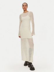 Gestuz Sukienka dzianinowa Lica 10909129 Écru Loose Fit. Sukienki damskie Gestuz, bez wzorów, z dzianiny, bez ramiączek. Za 399.99 zł.