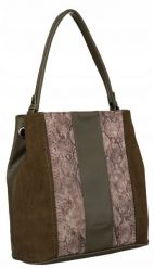 Shopperka khaki David Jones 6885-4. Brązowe torebki klasyczne damskie David Jones, ze skóry ekologicznej, bez dodatków. Za 149.99 zł.