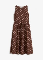 Sukienka midi z wiązanym paskiem. Czerwone sukienki damskie bonprix, bez wzorów, eleganckie, bez ramiączek. Za 69.99 zł.