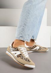 Panterkowe Sneakersy z Geometrycznym Wzorem Clesanna. Obuwie sportowe damskie Born2be, z jeansu, bez zapięcia. Za 79.99 zł.