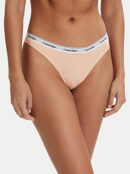 Calvin Klein Underwear Stringi 000QD5043E Pomarańczowy. Brązowe stringi Calvin Klein Underwear, bez wzorów, z bawełny. Za 79.99 zł.
