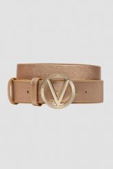 VALENTINO Złoty pasek Hampton. Żółte paski damskie Valentino by Mario Valentino, bez wzorów. W wyprzedaży za 231.99 zł.