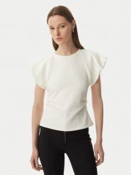 Rinascimento Bluzka CFC0128153003 Kremowy Slim Fit. Białe bluzki damskie Rinascimento, l, bez wzorów, z syntetyku, bez kołnierzyka, bez ramiączek. Za 279.99 zł.