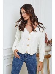 So Cachemire Kardigan "Laem" w kolorze kremowym rozmiar: S. Brązowe kardigany damskie So Cachemire, s, bez wzorów, z kaszmiru. Za 179.22 zł.