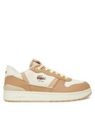 Lacoste Sneakersy 7-49SFA0072 Beżowy. Brązowe obuwie sportowe damskie Lacoste, ze skóry, bez zapięcia. Za 369.99 zł.