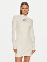Guess Sukienka codzienna Colette Jersey V4BK04 KCDH1 Biały Regular Fit. Białe sukienki damskie Guess, z aplikacjami, z bawełny, bez ramiączek. Za 199.99 zł.