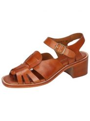 MELVIN & HAMILTON Skórzane sandały "Charlotta 1" w kolorze jasnobrązowym rozmiar: 35. Brązowe sandały damskie Melvin & Hamilton, bez wzorów, z otwartym noskiem, bez obcasa, na koturnie, bez zapięcia. Za 382.99 zł.