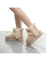 C'M Botki zimowe w kolorze beżowym rozmiar: 36. Brązowe botki damskie C'M, na zimę, z materiału, bez obcasa, bez zapięcia. Za 117.99 zł.