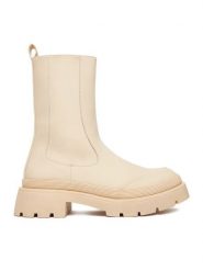 DeeZee Botki 13096-10 Beżowy. Brązowe botki damskie DeeZee, z materiału, bez obcasa, na płaskiej podeszwie, bez zapięcia. Za 219.99 zł.