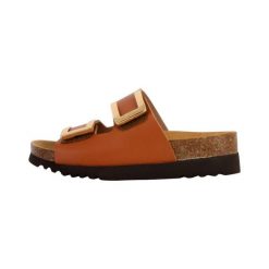 Klapki damskie Scholl Monterey 2 Straps Ad Med. Brązowe klapki damskie Scholl, bez wzorów, bez obcasa, bez zapięcia. Za 269.99 zł.