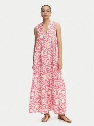 LOLA CASADEMUNT Sukienka letnia LS2616141 Różowy jasny Relaxed Fit. Czerwone sukienki damskie LOLA CASADEMUNT, bez wzorów, z bawełny, bez ramiączek. Za 712.99 zł.