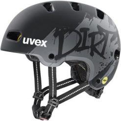 Kask rowerowy dziecięcy UVEX Kid 4 Style MIPS, dirt black matt. Czarne akcesoria rowerowe UVEX. Za 276.99 zł.