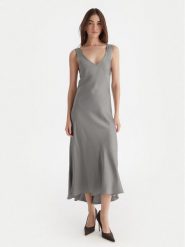 ViCOLO Sukienka koktajlowa TF0247 Szary Regular Fit. Szare sukienki damskie ViCOLO, bez wzorów, z wiskozy, wizytowe, bez ramiączek. Za 399.99 zł.