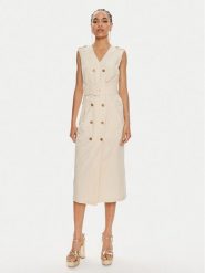 TWINSET Sukienka codzienna 241TT2050 Beżowy Regular Fit. Brązowe sukienki damskie Twinset, bez wzorów, z bawełny, bez ramiączek. Za 1,349.00 zł.