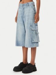 G-Star Raw Bermudy Patti D29023-D934 Niebieski Wide Fit. Niebieskie szorty damskie G-Star Raw, bez wzorów, z bawełny. Za 407.99 zł.