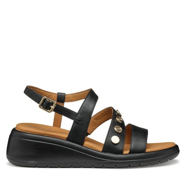 Sandały Geox. Czarne sandały damskie Geox, bez wzorów, bez obcasa, na koturnie, bez zapięcia. Za 422.99 zł.
