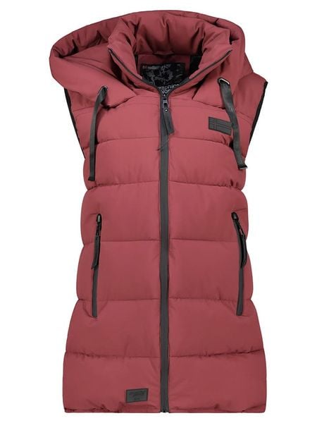Geographical Norway Kamizelka pikowana "Dolbar" w kolorze bordowym rozmiar: S. Czerwone kamizelki damskie Geographical Norway, s, bez wzorów, bez kaptura. Za 227.31 zł.