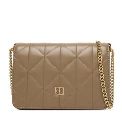 Torebka Calvin Klein. Brązowe torebki wieczorowe damskie Calvin Klein, bez wzorów, bez dodatków. Za 449.99 zł.