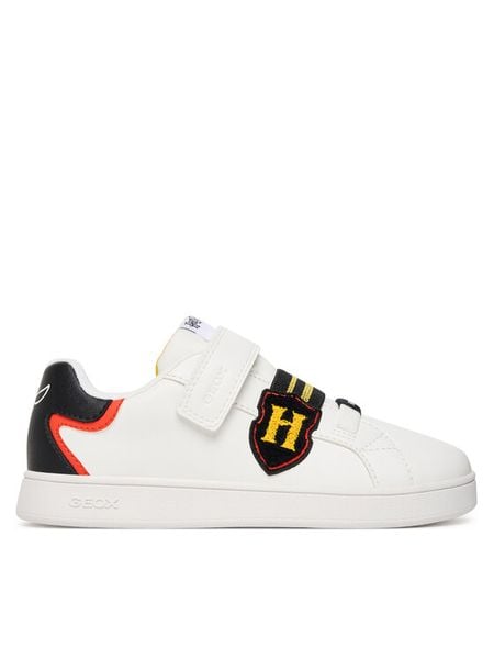 Geox Sneakersy J Eclyper J56LSB 000BC C0404 S Biały. Białe buty sportowe chłopięce Geox, ze skóry, bez zapięcia. Za 159.99 zł.