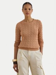 LAUREN RALPH LAUREN Sweter Montiva 200P14039005 Różowy jasny Regular Fit. Czerwone swetry klasyczne damskie Lauren Ralph Lauren, xs, z bawełny, bez kołnierzyka. Za 859.99 zł.