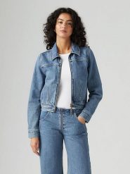Levi's Kurtka dżinsowa w kolorze niebieskim rozmiar: XS. Niebieskie kurtki damskie Levi's, s, z aplikacjami, z bawełny, bez kaptura. Za 259.95 zł.