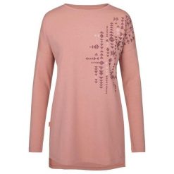 Modna Różowa Koszulka Damska Loap Abvera - Komfort i Styl. Czerwone bluzki damskie LOOP, bez wzorów, z bawełny, sportowe, bez kołnierzyka, bez ramiączek. Za 91.00 zł.