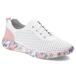 Półbuty damskie Artiker, skóra naturalna perforowana cholewka sznurowany fason lekka elastyczna podeszwa z kwiatowym motywem, białe, 58C0587. Białe półbuty damskie Artiker, bez wzorów, ze skóry, bez obcasa, bez zapięcia. Za 179.00 zł.