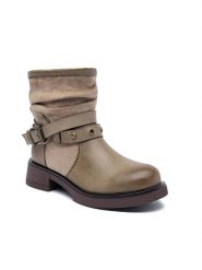 Foreverfolie Botki w kolorze khaki rozmiar: 36. Brązowe botki damskie Foreverfolie, bez obcasa, bez zapięcia. Za 118.56 zł.