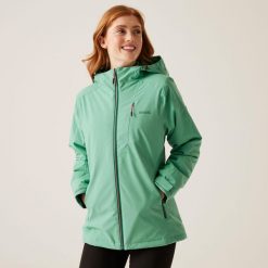 Kurtka turystyczna damska Highton Stretch IV wodoodporna ocieplana. Brązowe kurtki damskie Regatta, bez wzorów, bez kaptura. W wyprzedaży za 329.99 zł.