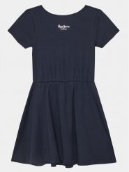 Pepe Jeans Sukienka letnia Olya PG951663 Granatowy Regular Fit. Niebieskie sukienki dziewczęce Pepe Jeans, bez wzorów, z bawełny, bez ramiączek, proste. Za 159.99 zł.