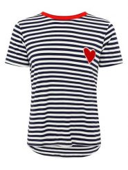 Zwillingsherz Koszulka w kolorze biało-czarnym rozmiar: M. Białe bluzki damskie Zwillingsherz, m, bez wzorów, bez kołnierzyka, bez ramiączek. Za 113.90 zł.