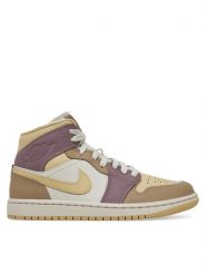 Nike Sneakersy Air Jordan 1 Mid HV2370 100 Beżowy. Brązowe obuwie sportowe damskie Nike, ze skóry, bez zapięcia. W wyprzedaży za 579.99 zł.