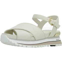 Sandały LIU-JO MAXI WONDER 11 Biały. Białe sandały damskie Liu Jo, bez wzorów, ze skóry, bez obcasa, bez zapięcia. Za 479.99 zł.
