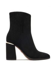 Nine West Botki CEO-JASMIN-01 Czarny. Czarne botki damskie Nine West, z materiału, bez obcasa, na słupku, bez zapięcia. Za 279.99 zł.