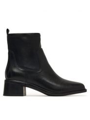 Aldo Botki Tywyn 14116735 Czarny. Czarne botki damskie ALDO, ze skóry, bez obcasa, na słupku, bez zapięcia. Za 679.99 zł.
