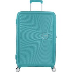 Walizka turystyczna Soundbox Spinner 77 TSA EXP 97L. Niebieskie walizki American Tourister, bez wzorów. W wyprzedaży za 780.00 zł.