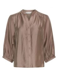 MOSS COPENHAGEN Bluzka "Ramona Rikkelia" w kolorze jasnobrązowym rozmiar: XL. Brązowe bluzki damskie Moss Copenhagen, xl, bez wzorów, bez kołnierzyka, bez ramiączek. Za 148.96 zł.