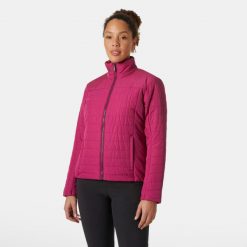 Damska kurtka ocieplana Helly Hansen Crew 2.0. Czerwone kurtki damskie Helly Hansen, bez wzorów, z puchu, bez kaptura. W wyprzedaży za 521.50 zł.