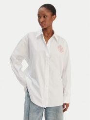 HUGO Koszula Elisana B 50552146 Biały Oversize. Białe koszule damskie Hugo, bez wzorów, z bawełny, bez kołnierzyka, bez ramiączek. Za 449.99 zł.