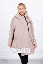Bluza ocieplana z suwakiem beżowa. Brązowe bluzy damskie KESI, l, bez wzorów, z bawełny, bez kaptura. Za 278.10 zł.